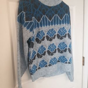 Lady pinnacle vintage XL blue rose sweater